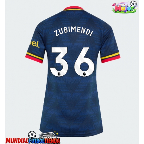 Camiseta Arsenal Martin Zubimendi #36 Segunda Equipación Replica 2026-27 para mujer mangas cortas